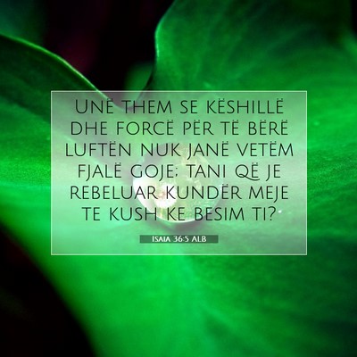 Picture 07 - Isaia 36:5 ALB - Unë them se këshillë dhe forcë për të - Bible Verse Picture
