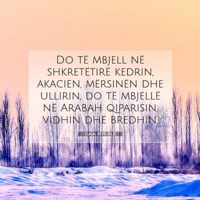 Picture 07 - Isaia 41:19 ALB - Do të mbjell në shkretëtirë kedrin, akacien, - Bible Verse Picture