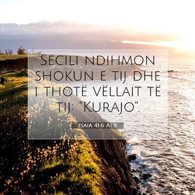 Picture 07 - Isaia 41:6 ALB - Secili ndihmon shokun e tij dhe i thotë vëllait - Bible Verse Picture