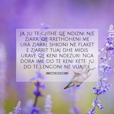 Picture 07 - Isaia 50:11 ALB - Ja, ju të gjithë që ndizni një zjarr, që - Bible Verse Picture