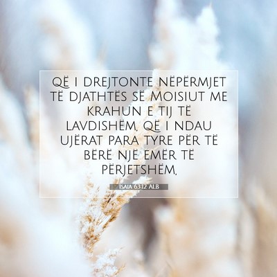 Picture 07 - Isaia 63:12 ALB - që i drejtonte nëpërmjet të djathtës së - Bible Verse Picture
