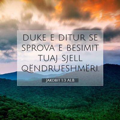 Picture 07 - Jakobit 1:3 ALB - duke e ditur se sprova e besimit tuaj sjell - Bible Verse Picture