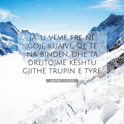 Picture 07 - Jakobit 3:3 ALB - Ja, u vëmë fre në gojë kuajve, që të na - Bible Verse Picture