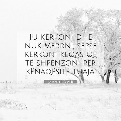 Picture 07 - Jakobit 4:3 ALB - Ju kërkoni dhe nuk merrni, sepse kërkoni keqas - Bible Verse Picture