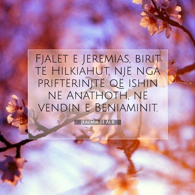 Picture 07 - Jeremia 1:1 ALB - Fjalët e Jeremias, birit të Hilkiahut, një nga - Bible Verse Picture