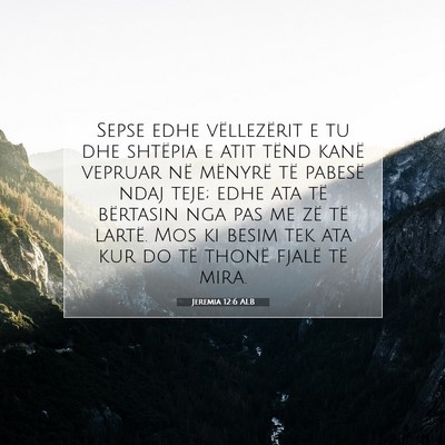 Picture 07 - Jeremia 12:6 ALB - Sepse edhe vëllezërit e tu dhe shtëpia e atit - Bible Verse Picture