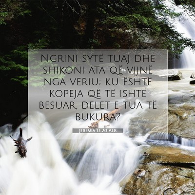 Picture 07 - Jeremia 13:20 ALB - Ngrini sytë tuaj dhe shikoni ata që vijnë nga - Bible Verse Picture