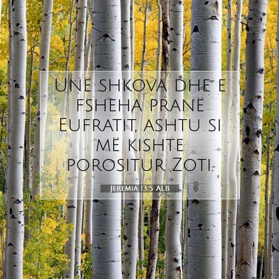 Picture 07 - Jeremia 13:5 ALB - Unë shkova dhe e fsheha pranë Eufratit, ashtu - Bible Verse Picture