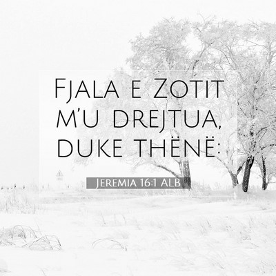 Picture 07 - Jeremia 16:1 ALB - Fjala e Zotit m’u drejtua, duke - Bible Verse Picture