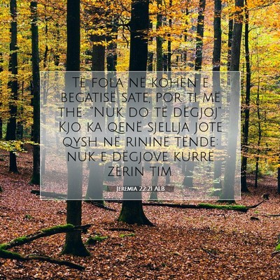 Picture 07 - Jeremia 22:21 ALB - Të fola në kohën e begatisë sate, por ti më - Bible Verse Picture