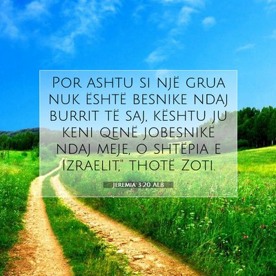 Picture 07 - Jeremia 3:20 ALB - Por ashtu si një grua nuk është besnike ndaj - Bible Verse Picture