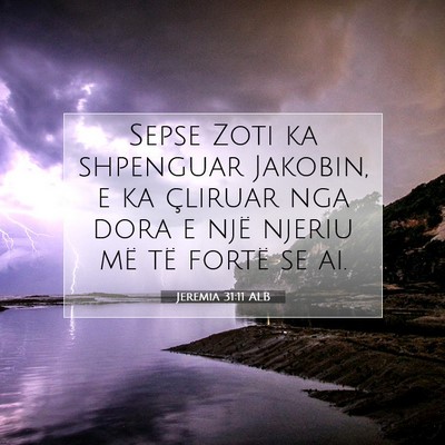 Picture 07 - Jeremia 31:11 ALB - Sepse Zoti ka shpenguar Jakobin, e ka çliruar - Bible Verse Picture