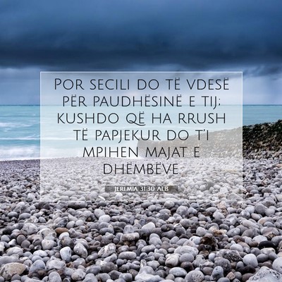 Picture 07 - Jeremia 31:30 ALB - Por secili do të vdesë për paudhësinë e tij; - Bible Verse Picture
