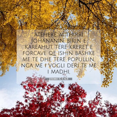 Picture 07 - Jeremia 42:8 ALB - Atëherë ai thirri Johananin, birin e Kareahut, - Bible Verse Picture