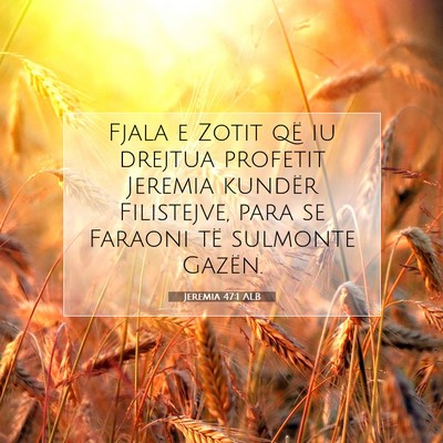 Picture 07 - Jeremia 47:1 ALB - Fjala e Zotit që iu drejtua profetit Jeremia - Bible Verse Picture