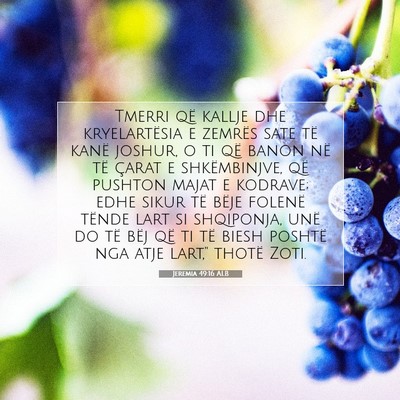 Picture 07 - Jeremia 49:16 ALB - Tmerri që kallje dhe kryelartësia e zemrës - Bible Verse Picture