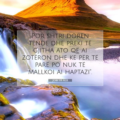 Picture 07 - Jobi 1:11 ALB - Por shtri dorën tënde dhe preki të gjitha ato - Bible Verse Picture