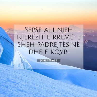 Picture 07 - Jobi 11:11 ALB - Sepse ai i njeh njerëzit e rremë; e sheh - Bible Verse Picture
