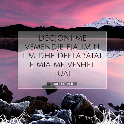 Picture 07 - Jobi 13:17 ALB - Dëgjoni me vëmendje fjalimin tim dhe deklaratat - Bible Verse Picture