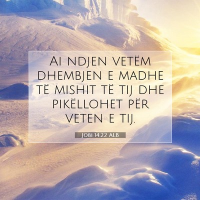Picture 07 - Jobi 14:22 ALB - Ai ndjen vetëm dhembjen e madhe të mishit të - Bible Verse Picture