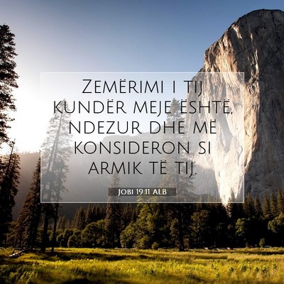 Picture 07 - Jobi 19:11 ALB - Zemërimi i tij kundër meje është, ndezur dhe - Bible Verse Picture