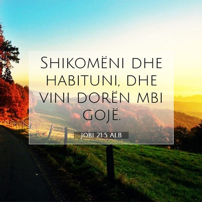 Picture 07 - Jobi 21:5 ALB - Shikomëni dhe habituni, dhe vini dorën mbi - Bible Verse Picture