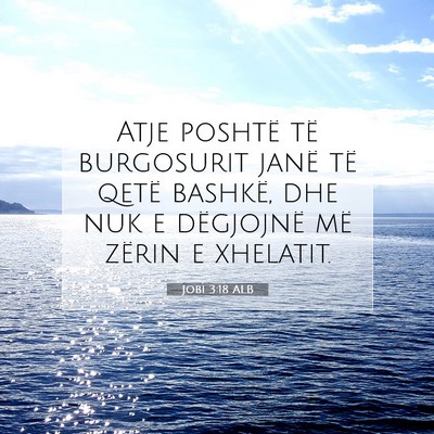 Picture 07 - Jobi 3:18 ALB - Atje poshtë të burgosurit janë të qetë - Bible Verse Picture
