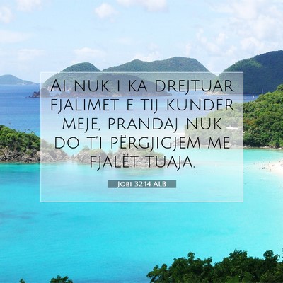 Picture 07 - Jobi 32:14 ALB - Ai nuk i ka drejtuar fjalimet e tij kundër meje, - Bible Verse Picture