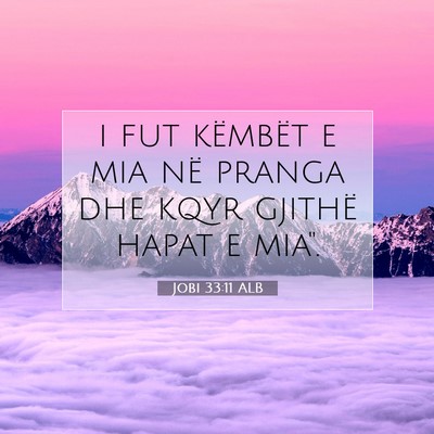 Picture 07 - Jobi 33:11 ALB - i fut këmbët e mia në pranga dhe kqyr gjithë - Bible Verse Picture