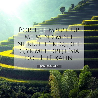 Picture 07 - Jobi 36:17 ALB - Por ti je mbushur me mendimin e njeriut të keq, - Bible Verse Picture