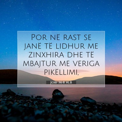 Picture 07 - Jobi 36:8 ALB - Por në rast se janë të lidhur me zinxhira dhe - Bible Verse Picture