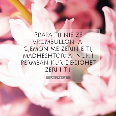 Picture 07 - Jobi 37:4 ALB - Prapa tij një zë vrumbullon; ai gjëmon me - Bible Verse Picture