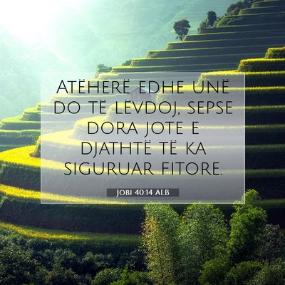 Picture 07 - Jobi 40:14 ALB - Atëherë edhe unë do të lëvdoj, sepse dora - Bible Verse Picture