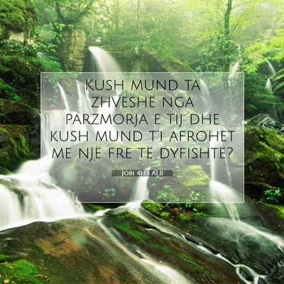 Picture 07 - Jobi 41:13 ALB - Kush mund ta zhveshë nga parzmorja e tij dhe - Bible Verse Picture