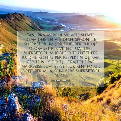 Picture 07 - Jobi 42:8 ALB - Tani, pra, merrni me vete shtatë dema dhe - Bible Verse Picture