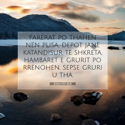 Picture 07 - Joeli 1:17 ALB - Farërat po thahen nën plisa, depot janë - Bible Verse Picture