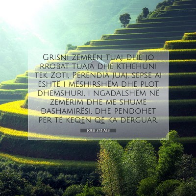 Picture 07 - Joeli 2:13 ALB - Grisni zemrën tuaj dhe jo rrobat tuaja dhe - Bible Verse Picture