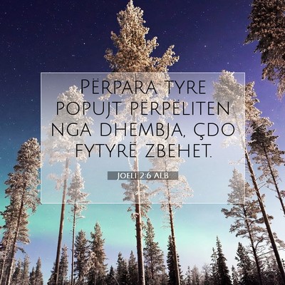 Picture 07 - Joeli 2:6 ALB - Përpara tyre popujt përpëliten nga dhembja, - Bible Verse Picture