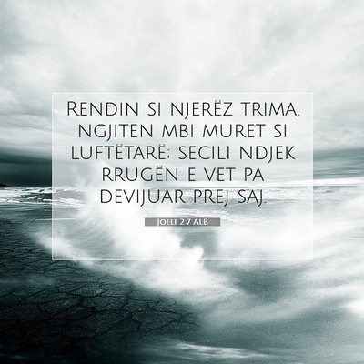 Picture 07 - Joeli 2:7 ALB - Rendin si njerëz trima, ngjiten mbi muret si - Bible Verse Picture
