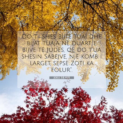 Picture 07 - Joeli 3:8 ALB - Do t’i shes bijtë tuaj dhe bijat tuaja në - Bible Verse Picture
