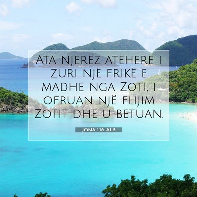 Picture 07 - Jona 1:16 ALB - Ata njerëz atëherë i zuri një frikë e madhe - Bible Verse Picture