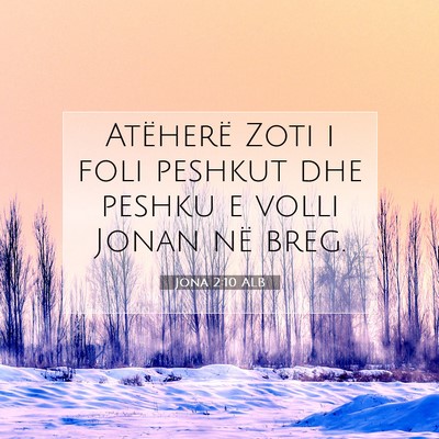 Picture 07 - Jona 2:10 ALB - Atëherë Zoti i foli peshkut dhe peshku e volli - Bible Verse Picture