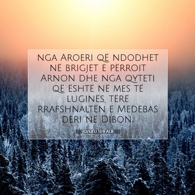 Picture 07 - Jozueu 13:9 ALB - nga Aroeri që ndodhet në brigjet e përroit - Bible Verse Picture