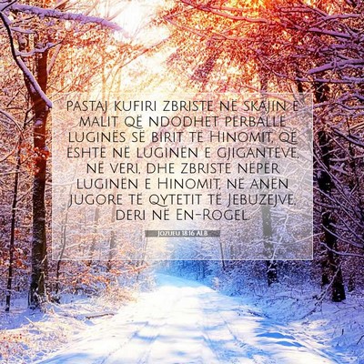 Picture 07 - Jozueu 18:16 ALB - pastaj kufiri zbriste në skajin e malit që - Bible Verse Picture