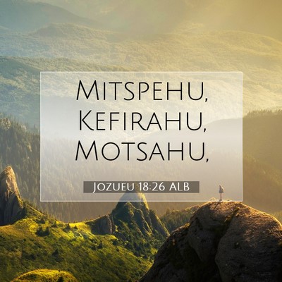 Picture 07 - Jozueu 18:26 ALB - Mitspehu, Kefirahu, - Bible Verse Picture