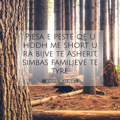 Picture 07 - Jozueu 19:24 ALB - Pjesa e pestë që u hodh me short u ra bijve të - Bible Verse Picture