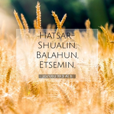 Picture 07 - Jozueu 19:3 ALB - Hatsar-Shualin, Balahun, - Bible Verse Picture