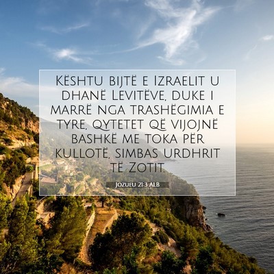 Picture 07 - Jozueu 21:3 ALB - Kështu bijtë e Izraelit u dhanë Levitëve, - Bible Verse Picture