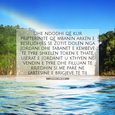 Picture 07 - Jozueu 4:18 ALB - Dhe ndodhi që kur priftërinjtë që mbanin - Bible Verse Picture