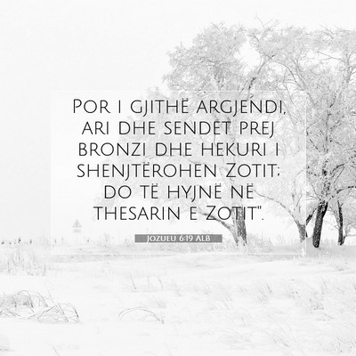 Picture 07 - Jozueu 6:19 ALB - Por i gjithë argjendi, ari dhe sendet prej - Bible Verse Picture